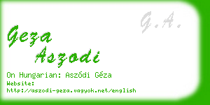 geza aszodi business card