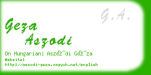 geza aszodi business card